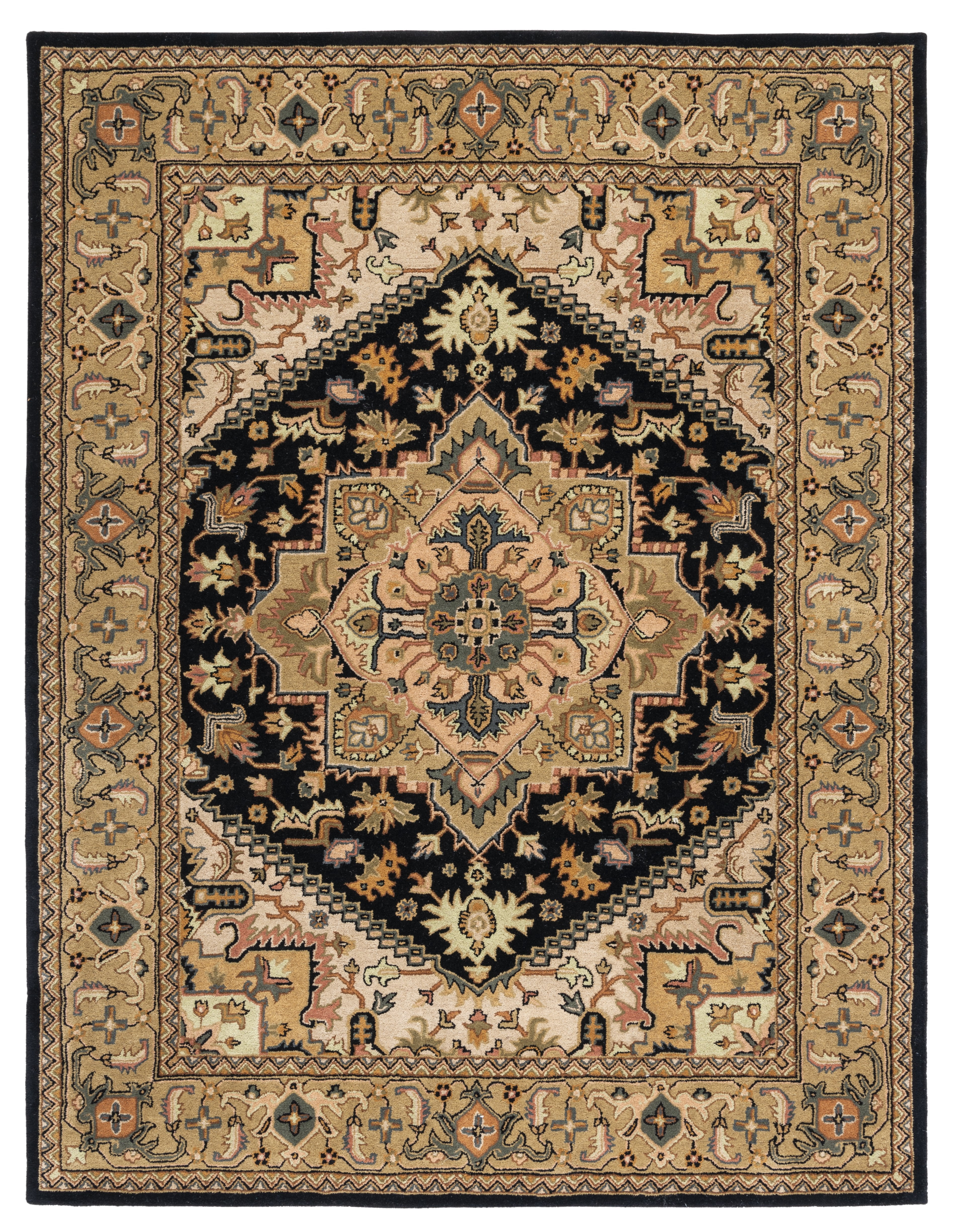 Safavieh Heritage York Oriental Wool Area Rug, Black/Gold, 10' x 14'