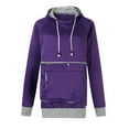 thumbnail image 4 of DondPO Essentials Hoodie Hoodies for Women Women's Plus Velvet Loose Pet Hooded Pullover Cat And Dog Big Bag Suspender Pullover Sweatshirt Long Sleeve Shirts Sweatshirt for Women Purple M, 4 of 7