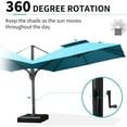 thumbnail image 5 of PURPLE LEAF Outdoor Cantilever Umbrellas 10FT Square Large Patio Umbrella Offset Umbrella with 360°Rotation Tilting And Hanging Double Top, Turquiose Blue, 5 of 13