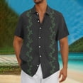 thumbnail image 2 of ZCFZJW Men's Hawaiian Shirt Short Sleeve Regular Fit Casual Summer Tropical Vacation Button Down Beach T-Shirts Tops Black L, 2 of 5