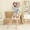 thumbnail image 3 of FORMRS Niños Bathrobe Unisex Hooded Robe Soft Plush Pajamas Sleepwear, Size 4-6T, Autumn Day with Cocoa Pattern, 3 of 7