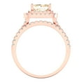 thumbnail image 4 of Clara Pucci 14K Rose Gold Emerald Cut 1Ct Natural Morganite Engagement Ring + Matching Band - Luxury Box Included, 4 of 7