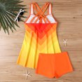 thumbnail image 4 of Bathing Suit for Women Two Piece Tankini Swimsuits Sleeveless Tank Tops with Shorts Athletic Swimwear Orange L, 4 of 4