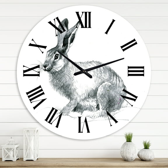 Designart 1 in Quartz Farmhouse Wall Clock