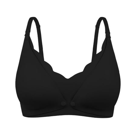 Blphud Bras for Women Plus Size Sports Bras for Women Compression Women s Seamless Lace Nursing Bra Wire with Front Double Opening Clasp Comfort Lingerie for Women Sports Bras for Women Black XL