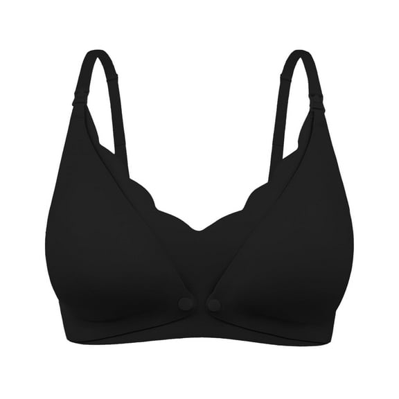 Sngxgn Women's S uper Soft Wireless Lightly Lined Comfort Bra(Black,XL)