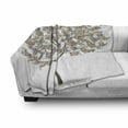 thumbnail image 3 of Abstract Soft Flannel Fleece Blanket, Digitally Generated Surreal Riches Tree with Money Shape Leaves on Plain Backdrop, Cozy Plush for Indoor and Outdoor Use, 50" x 70", Multicolor, by Ambesonne, 3 of 6