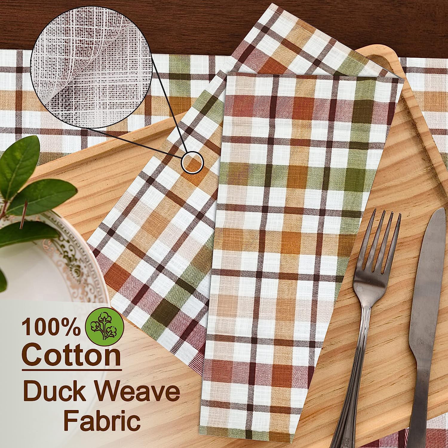 Set Of 12 30x45cm Table Cloth Napkins Cotton Durable Fabric Reusable  Uniform Color For Kitchen Dining Easter Wedding Decoration