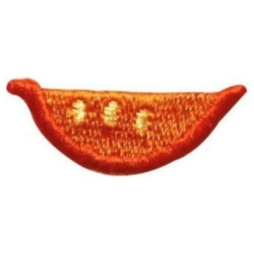 ID 1209B Slice of Orange Patch Summer Fruit Food Embroidered Iron On Applique