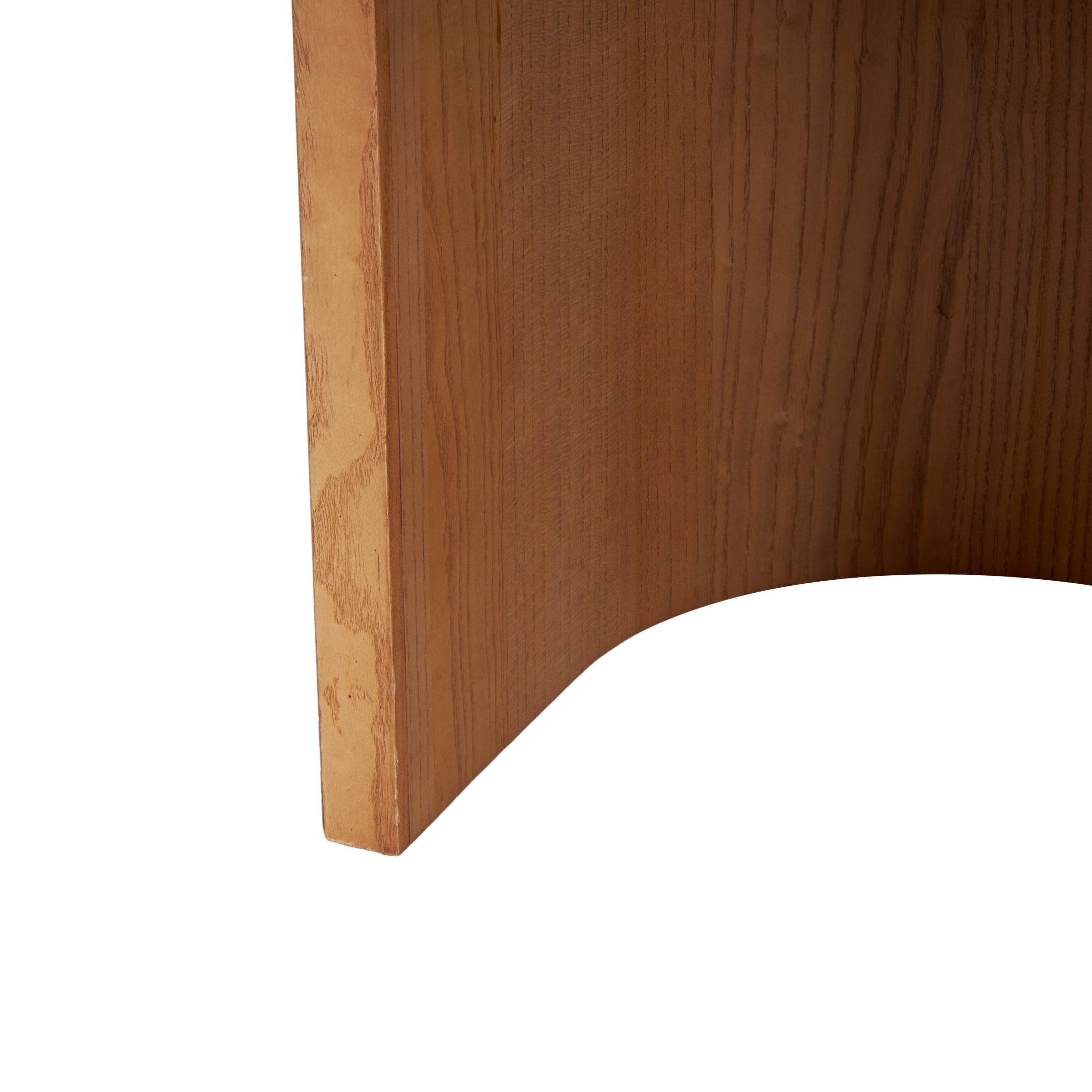 DecMode 16" x 23" Brown Wood Cutout Arch Accent Table with White Marble Tabletop, 1-Piece
