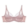 thumbnail image 2 of Sheer Lace Bras for Women Sexy Underwire See Through Lingerie Unlined Mesh Bra Adjustable Lightweight Intimate Bra Hot Pink L, 2 of 6