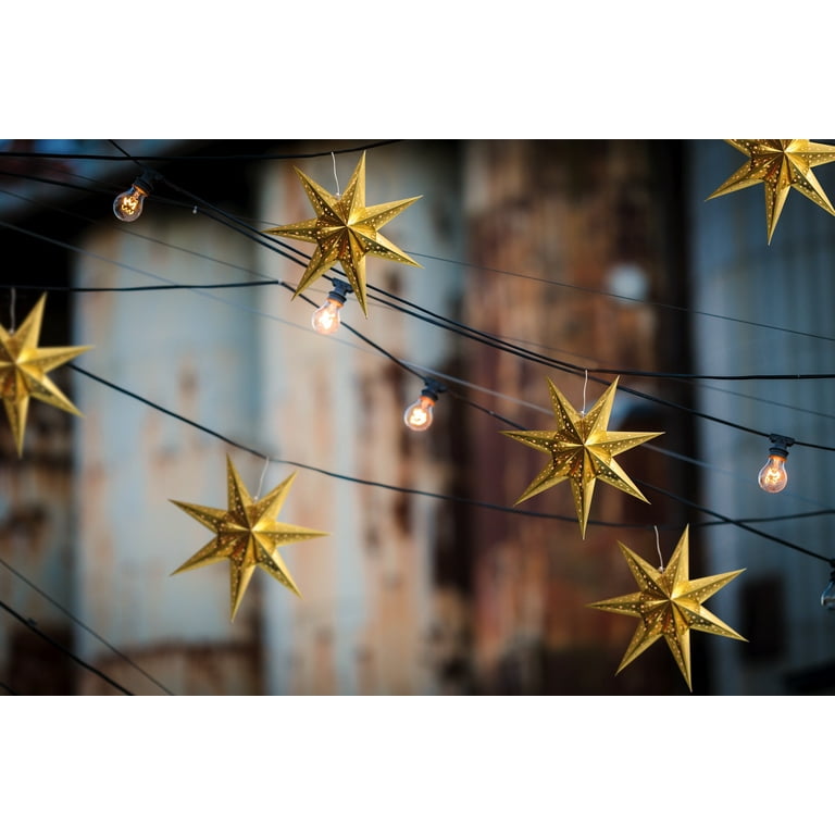 Paper Star Lantern Decoration (Galaxy Gold 7-Point Shining Star)