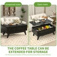 thumbnail image 5 of Furtivusia Lift Top Coffee Tables with Hidden Compartment Farmhouse Coffee Table Wood Center Tables for Living Room (Black), 5 of 10