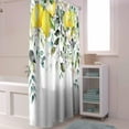 thumbnail image 3 of Summer Eucalyptus Leaves Lemon Shower Curtain, Watercolor Flower Plant Shower Curtain Set with Hooks, Waterproof Fabric Shower Curtains for Bathroom Decor, 72x84 Inch Bath Curtain, 3 of 6
