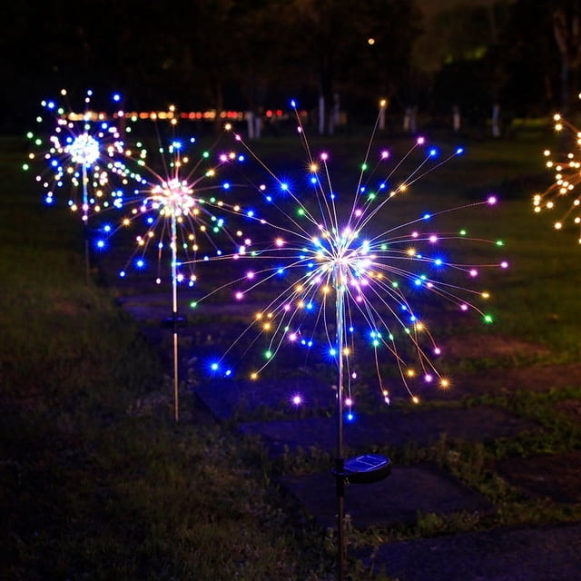 Luz LED para cigarrillos con conexión a tierra solar, luz de alambre de cobre con forma de diente de león, luz de color para decoración de patio al aire libre de Navidad