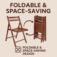 thumbnail image 5 of Ergode Elegant Robin 4-PC Folding Chair Set | Walnut Finish | Solid Wood | Compact & Comfortable, 5 of 5
