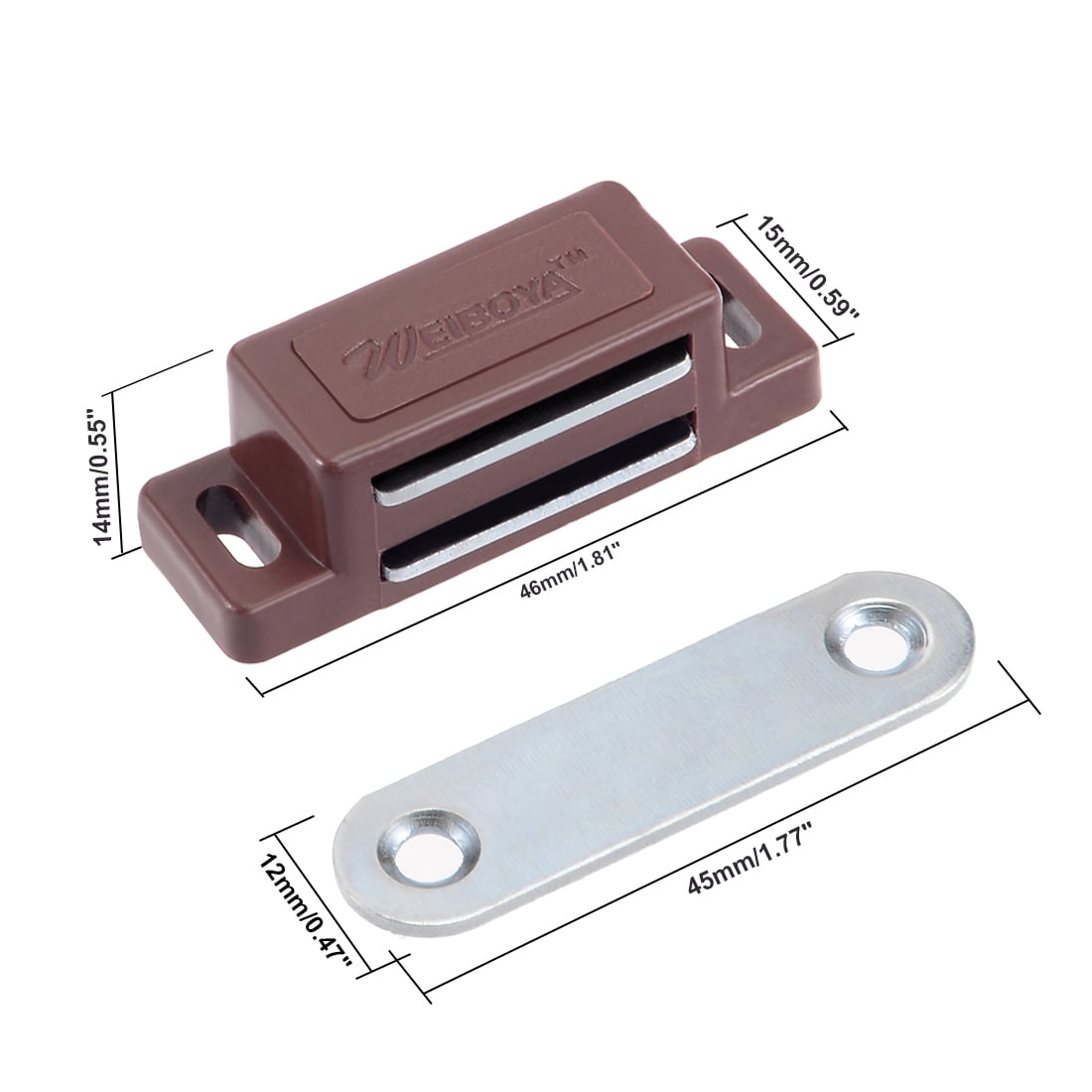 Unique Bargains 46mm Length ABS Plastic Door Cabinet Magnetic Catch Latch Closures