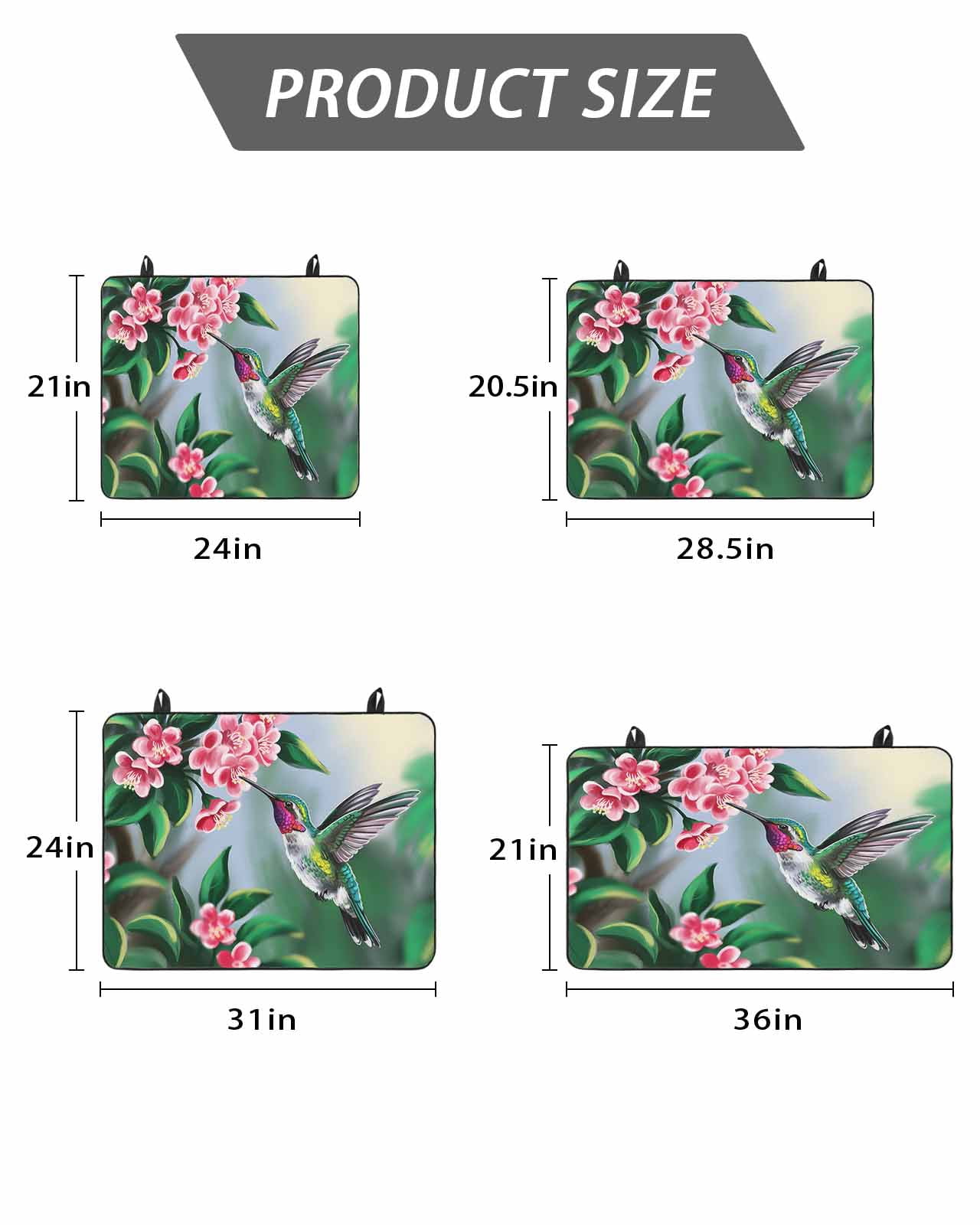 Stove Top Covers for Electric Stove, Green Hummingbird Glass Stovetop Cover Protector, Spring Summer Pink Flower Leaf Induction Cooktop Protector Oven Mat for Kitchen Countertop 24"x21"
