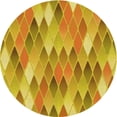 thumbnail image 1 of Ahgly Company Tapis Rond Lavable en Machine Intérieur Transitionnel Jaune Profond, 4 Pieds Rond, 1 of 7