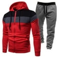 thumbnail image 3 of Letdown Mens 2 Piece Jacquard Sweatsuit Outfits Long Sleeve Sweatsuit Set Full Zip Running Jacket and Pants Sports Outfits Sets (Red, XL), 3 of 3