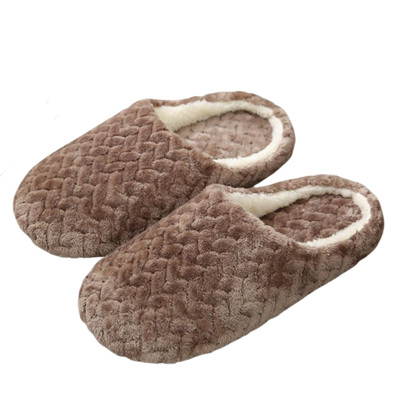Unisex Men's and Women's House Slippers Indoor Memory Foam Cotton-Blend Knitted Autumn Winter Anti-Slip