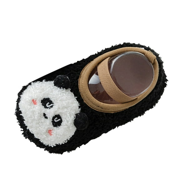 WERYOUNG Boys Girls Baby Socks Shoes Toddler Shoes Floor Socks Shoes Cartoon Bear Outwear, Black, 3-4 Years