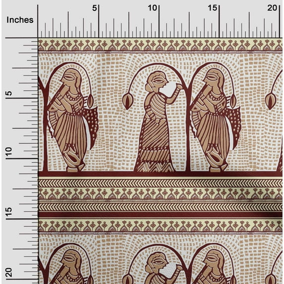 oneOone Viscose Jersey Dark Beige Fabric Women Block Sewing Fabric By The Yard Printed Diy Clothing Sewing Supplies 60 Inch Wide