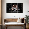 thumbnail image 3 of Elephant Stock Lifting Barbell At The Gym Wall Art - Horizontal Multi Panel Canvas - Gym/sport Rooms Wall Decor - Sports Multi Panel - Black And Gray Decor - 45" x 28", 3 of 8