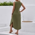 thumbnail image 6 of Taqqpue Women Maxi Dress Cotton Sleeveless V Neck Dress Beach Vacation Flowy Swing Plus Size Tank Dress Loose Fit Solid Color Sundress for Women, 6 of 10