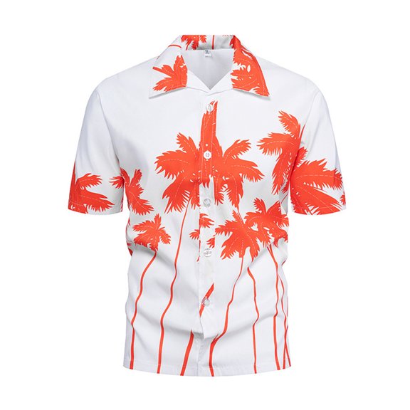 Avamo Hawaiian Shirts for Men Short Sleeve Regular Fit Floral Print Shirts Casual Button Down Tops