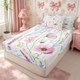 thumbnail image 3 of Manfei Hippie Paisley Floral Zipper Twin Comforter Sets with Fitted Sheet and 2 Pillowcases,Bohemian Botanical Zipper Bedding Set,Reversible, 3 of 7
