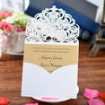 thumbnail image 4 of Tarjetas de invitación florales de papel perlado, soportes de invitación con hoja interior en blanco para boda y cumpleaños, 10 Uds., 4 of 8