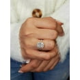 thumbnail image 2 of 3 Ct Radiant Cut Simulated Diamond Woman's Engagement Ring 14k White Gold Plated, 2 of 5