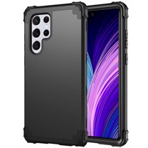 Samsung Galaxy S22 Ultra Case, Dteck Heavy Duty Full Body Military Grade Drop Protective Bumper Shockproof Tough Durable Defender Cover For Samsung Galaxy S22 ultra 5G 6.8 inch,Black