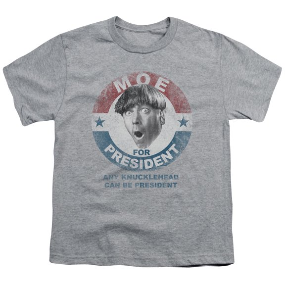 Three Stooges - Moe For President - Youth Short Sleeve Shirt - Medium
