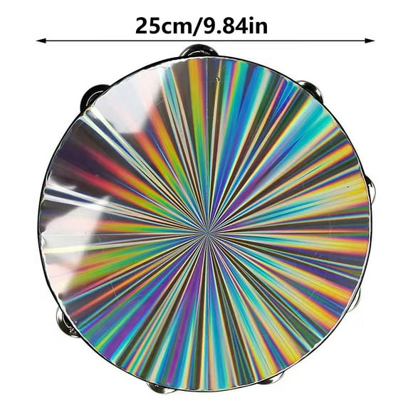 Pandereta De Doble Tambor, Instrumento De Percusión Portátil De 6/8/10 Pulgadas, Superficie Reflectante, Para Fiestas De Baile Y Música.,Vsgery