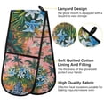 thumbnail image 2 of Yayeee Double Oven Mitt Kitchen Heat Resistant Baking 35" x7" Quilted Glove, Blue Flowers, 2 of 6