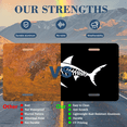 thumbnail image 7 of 1 Pcs 2D Flat License Plate Covers & Frames, skeletal shark For Decorative Front, Waterproof For Decoration Aluminum License Plate Covers & Frames Cover For Men Women, 12" X 6", 7 of 7