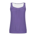 thumbnail image 5 of FAVIPT Oversized Loose Tank Tops for Women Ruched V Neck Ring Hole Solid Tees Stretchy Summer Tunic Tees 2026 Purple,L, 5 of 5