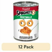 (12 pack) SpaghettiOs Canned Pasta with Meatballs, 15.6 oz Can