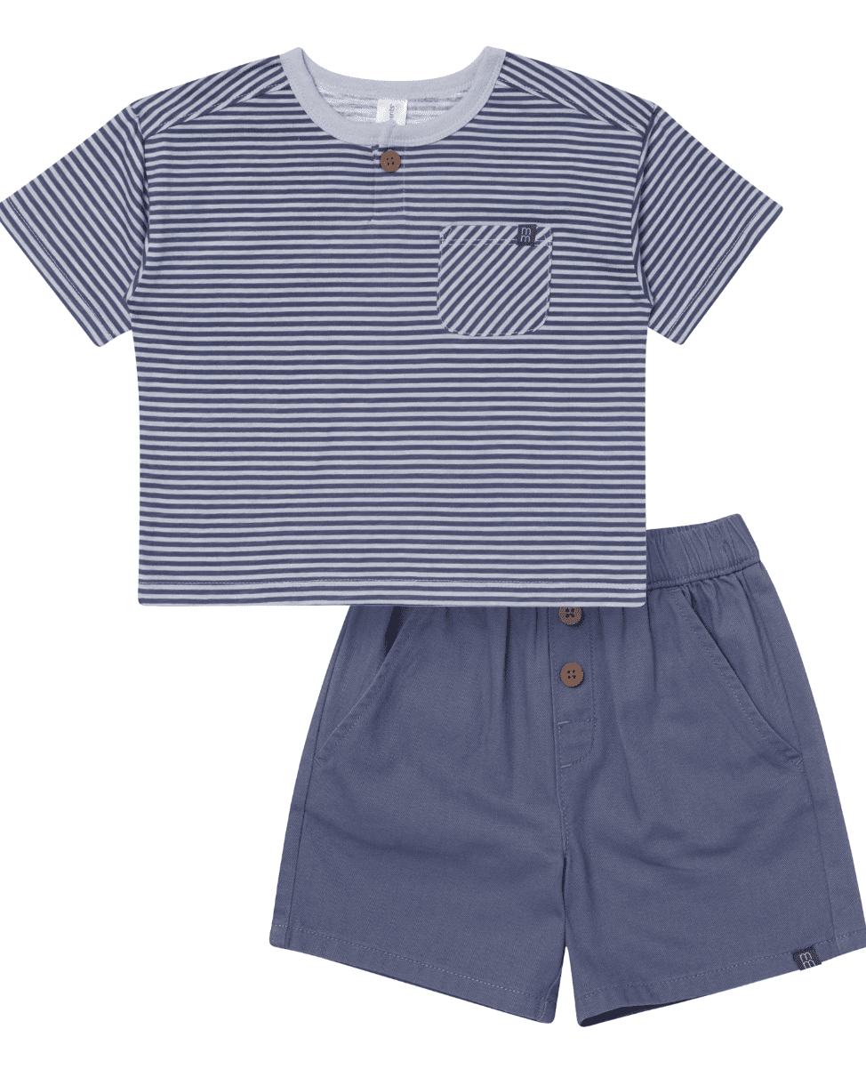 Wonder Nation Toddler Boys Short Sleeve Top and Shorts Outfit Set