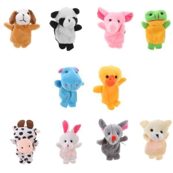 3x Marioneta Familia Bebé Educativo Animal Muñeca de Mano Juguete Historia de Dibujos Animados 10x