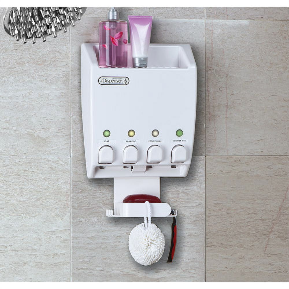 Better Living Products 75453 ULTI-MATE 4 Shower Dispenser Shower Caddy White - Walmart.com