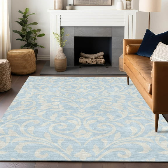 Addison Rugs Chantille Indoor/Outdoor Transitional Floral Sky Washable Rectangle Rug, 10' x 14'