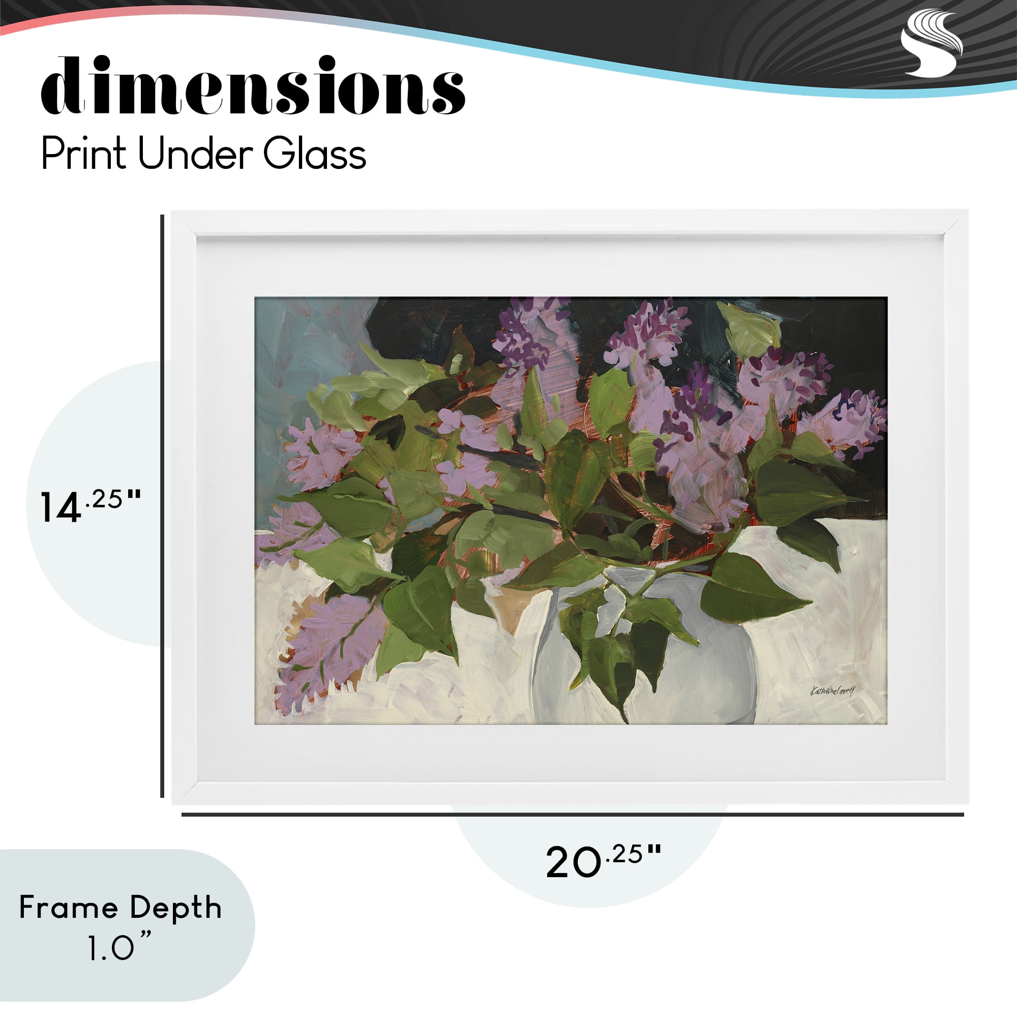 Stupell Industries June Lilacs Bouquet White Framed Print Under Glass, design by Katherine Lovell