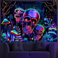 thumbnail image 2 of Tapiz Calavera Reactivo UV Amonercvita 130x150 cm Arte de Pared, 2 of 6