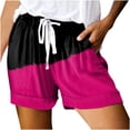 thumbnail image 2 of Pantalons pour Femmes Pantalons Courts Décontractés à Poches Imprimés Colorés avec Cordon de Serrage Rose Vif TG, 2 of 5
