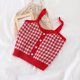 thumbnail image 1 of HELIAR, Tops cortos a cuadros para mujer, camisola tejida con botones, camisetas sin mangas bonitas para mujer, Tops cortos lisos sin mangas para mujer, verano 2021 Tan Jianjun unisex, 1 of 2