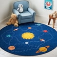 thumbnail image 2 of SAFAVIEH Kids Playhouse Solar System Machine Washable Area Rug, Navy/Gold, 6'7" x 6'7" Round, 2 of 8