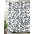 thumbnail image 3 of Boho Leaf Bathroom Curtain 72 Inch Shower Curtain with Hooks, Teal Green Spring Farmhouse Pastoral Tribal Waterproof Polyester Bath Curtain Washable Bathtub Curtain 60''x 72'', 3 of 6